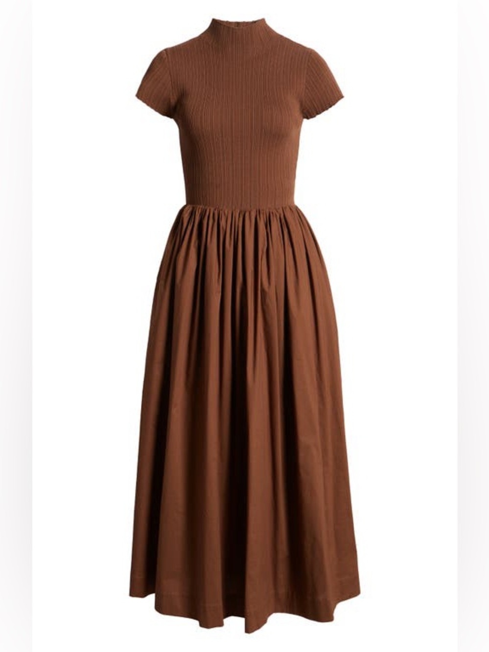 En Saison Brown Ribbed Maxi Dress